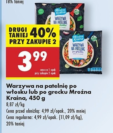 Warzywa na patelnię po włosku Mroźna kraina promocja w Biedronka