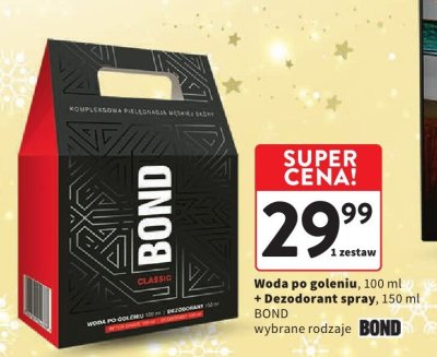 Zestaw Woda po goleniu 100 ml + Dezodorant spray 150 ml BOND wybrane rodzaje promocja w Intermarche