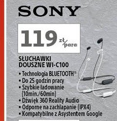 Słuchawki wi-c100 białe Sony promocja