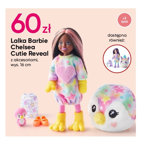 Lalka cutie reveal chelsea słodkie stylizacje Barbie promocja w Pepco