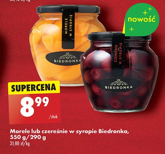 Morele w syropie Biedronka promocja