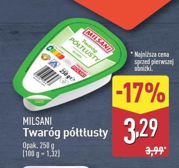 Twaróg półtłusty Milsani promocja