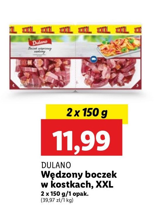 Boczek wędzony w kostce Dulano promocja