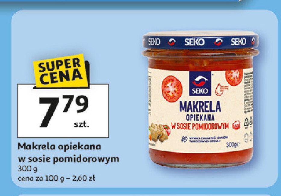 Makrela opiekana w sosie pomidorowym Seko promocja w Auchan