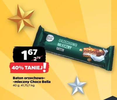 Baton orzechowo-mleczny Choco Bella 40 g promocja w Netto