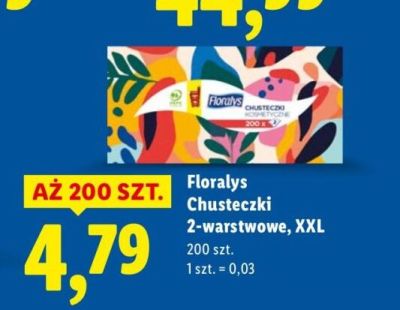 Chusteczki Floralys 2-warstwowe, XXL, 200szt. promocja w Lidl
