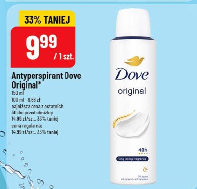 Antyperspirant Dove Original, 150 ml promocja w POLOmarket