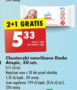 Chusteczki wilgotne Dada atopic promocja