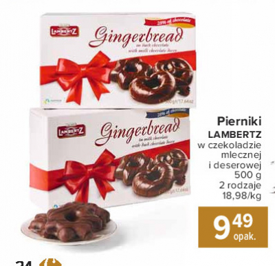 Pierniki w czekoladzie dekorowane czekolad膮 mleczn膮 Lambertz gingerbread promocja