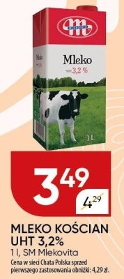 Mleko kościan UHT 3,2% SM Mlekavita promocja w Chata Polska