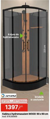 Kabina z hydromasażem WOOD 90 x 90 cm  promocja w Leroy Merlin
