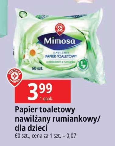 Papier toaletowy nawilżany rumiankowy Wiodąca marka mimosa promocja