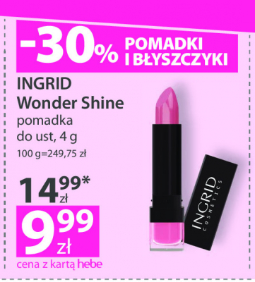 Pomadka do ust 291 Ingrid wonder shine Ingrid cosmetics promocja