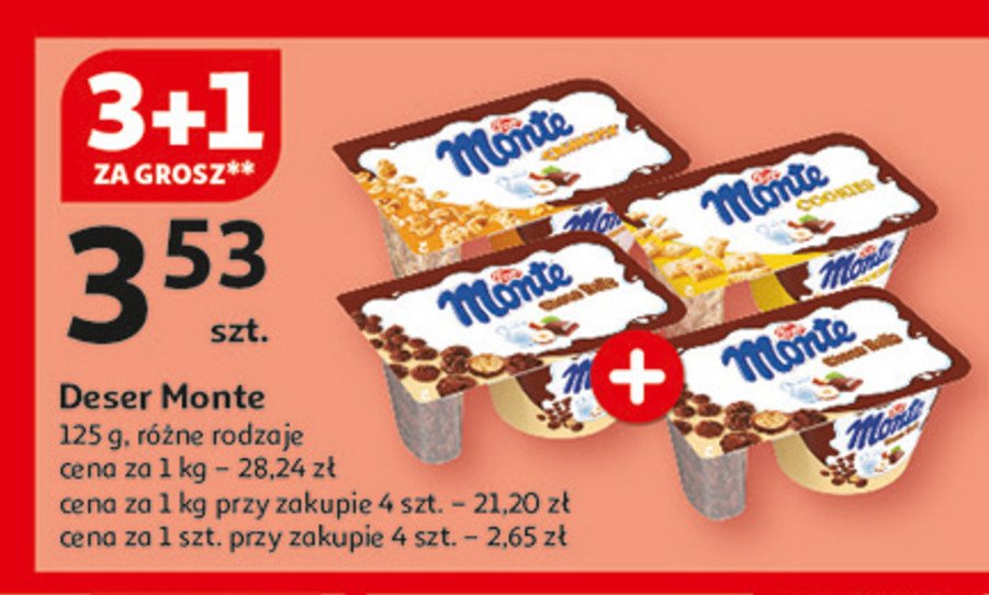 Deser z kawałkami ciastek Zott monte cookies promocja