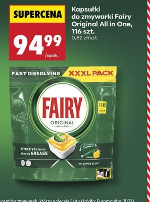 Kapsułki do zmywarki Fairy Original All in One 116 szt. promocja w Biedronka