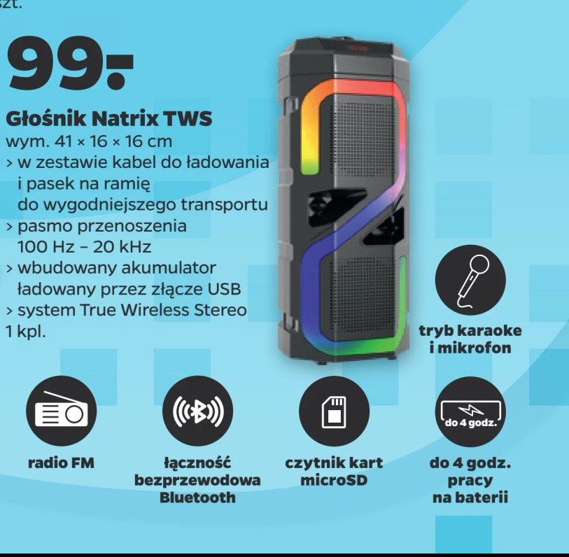 Głośnik natrix tws bt Tracer promocja