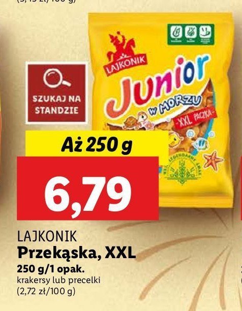 Krakersy Lajkonik junior w morzu promocja