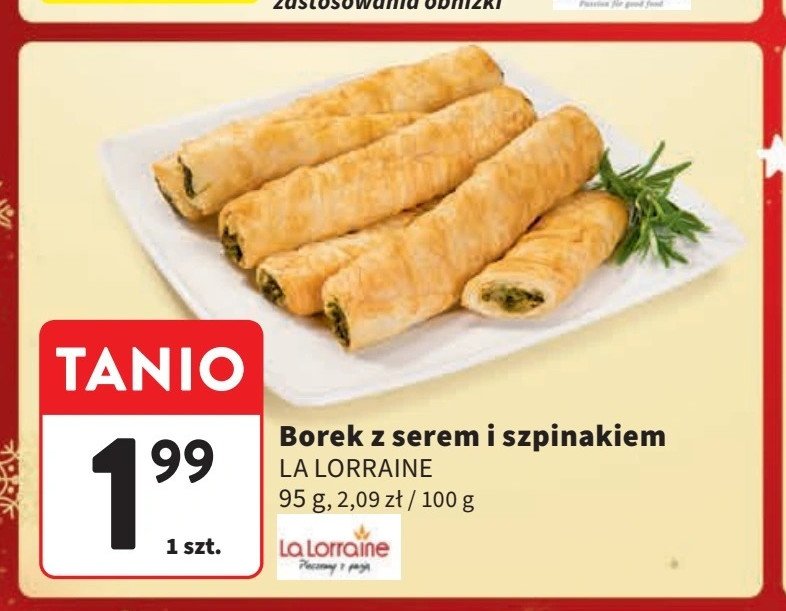 Borek z serem i szpinakiem La lorraine promocja w Intermarche