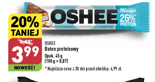Baton kokosowy w polewie kakaowej Oshee protein promocja
