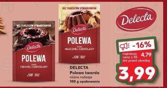 Polewa smak ciemnej czekolady Delecta promocja