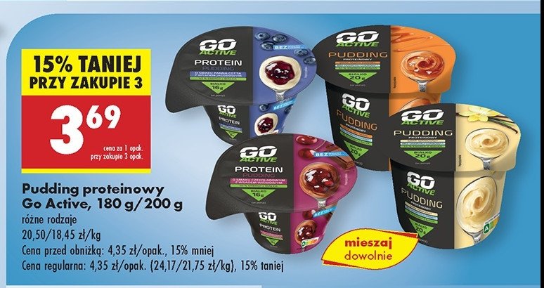 Pudding proteinowy waniliowy Go active promocja w Biedronka