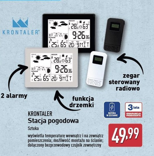 Stacja radiowa pogodowa Krontaler promocja w Aldi