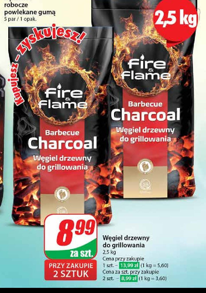 Węgiel drzewny Fire & flame promocja