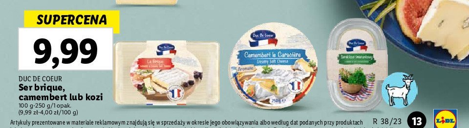 Ser z mleka koziego Duc de coeur promocja