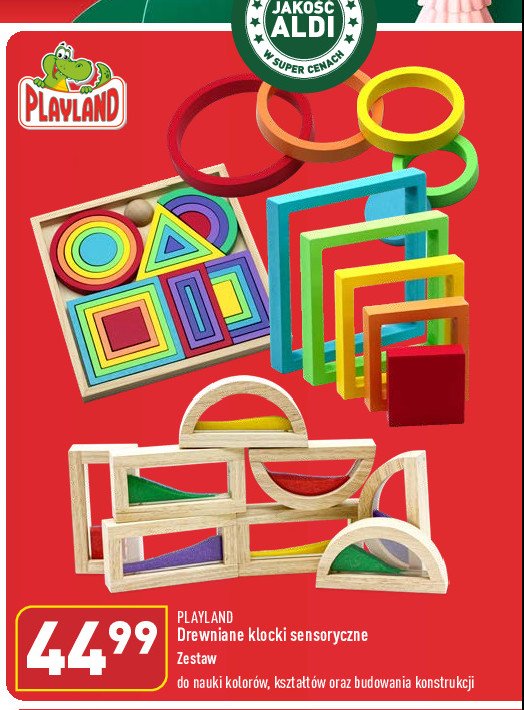 Klocki drewniane sensoryczne Playland promocja