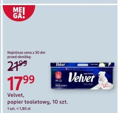 Papier toaletowy Velvet, 10 szt. promocja w Rossmann