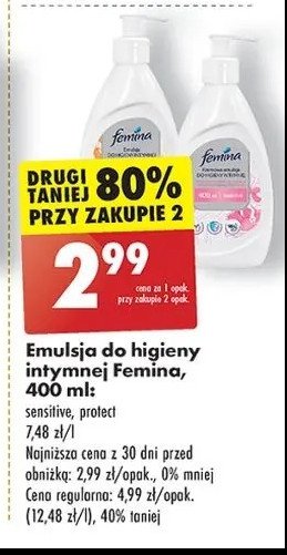 Emulsja do higieny intymnej Femina promocja