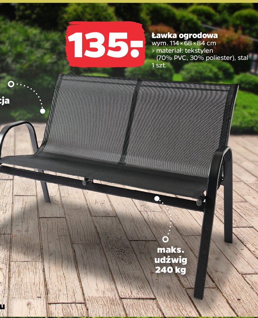 Ławka ogrodowa promocja w Netto