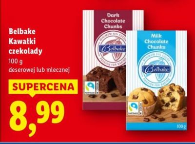 Kawałki czekolady mlecznej Belbake promocja w Lidl