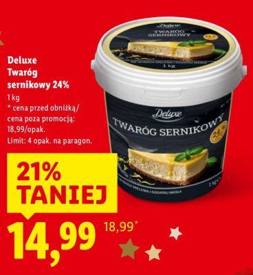 Twaróg sernikowy 24% Deluxe promocja w Lidl