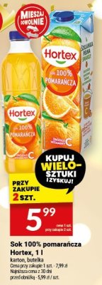 Sok 100% pomarańcza Hortex, 1 l promocja w Twój Market