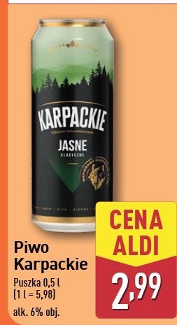 Piwo Karpackie jasne promocja w Aldi