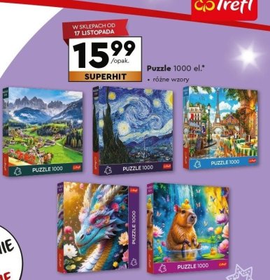 Puzzle 1000 el. Trefl różne wzory promocja w Biedronka