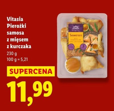 Pierożki samosa z mięsem z kurczaka Vitasia promocja w Lidl