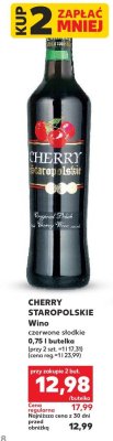 Wino Cherry Staropolskie czerwone słodkie 0,75 l  promocja w Kaufland