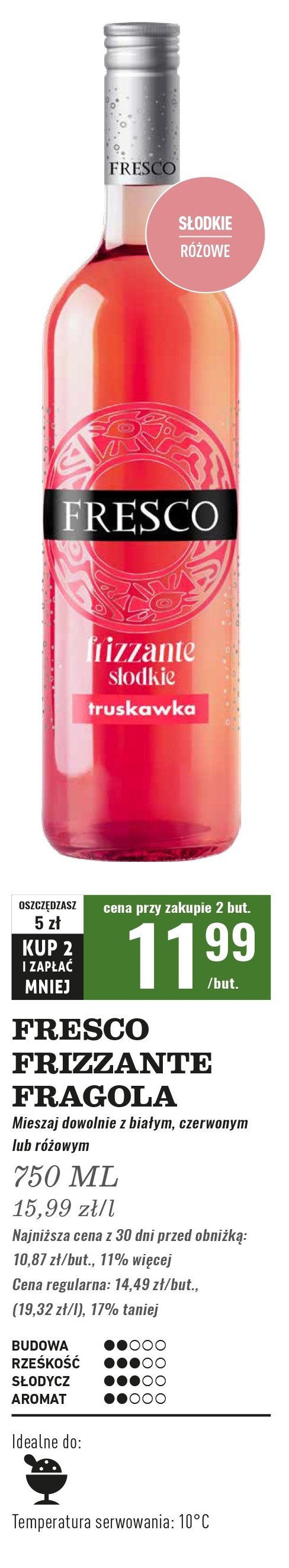 Wino Fresco frizzante fragola promocja