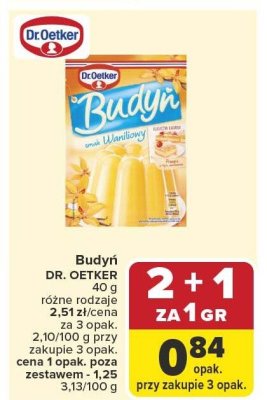 Budyń Dr. Oetker różne rodzaje promocja w Carrefour