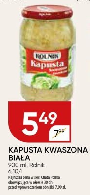 Kapusta kwaszona biała Rolnik promocja w Chata Polska