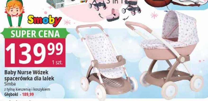 W贸zek spacer贸wka dla lalek Smoby promocja