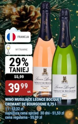 Wino musujące Leonce Bocquet Cremant de Bourgogne 0,75 l promocja w bi1