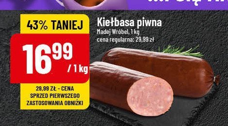 Kiełbasa piwna Madej & wróbel promocja