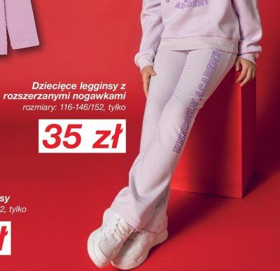 Legginsy dziecięce z rozszerzanymi nogawkami Unicorn Academy promocja w KiK