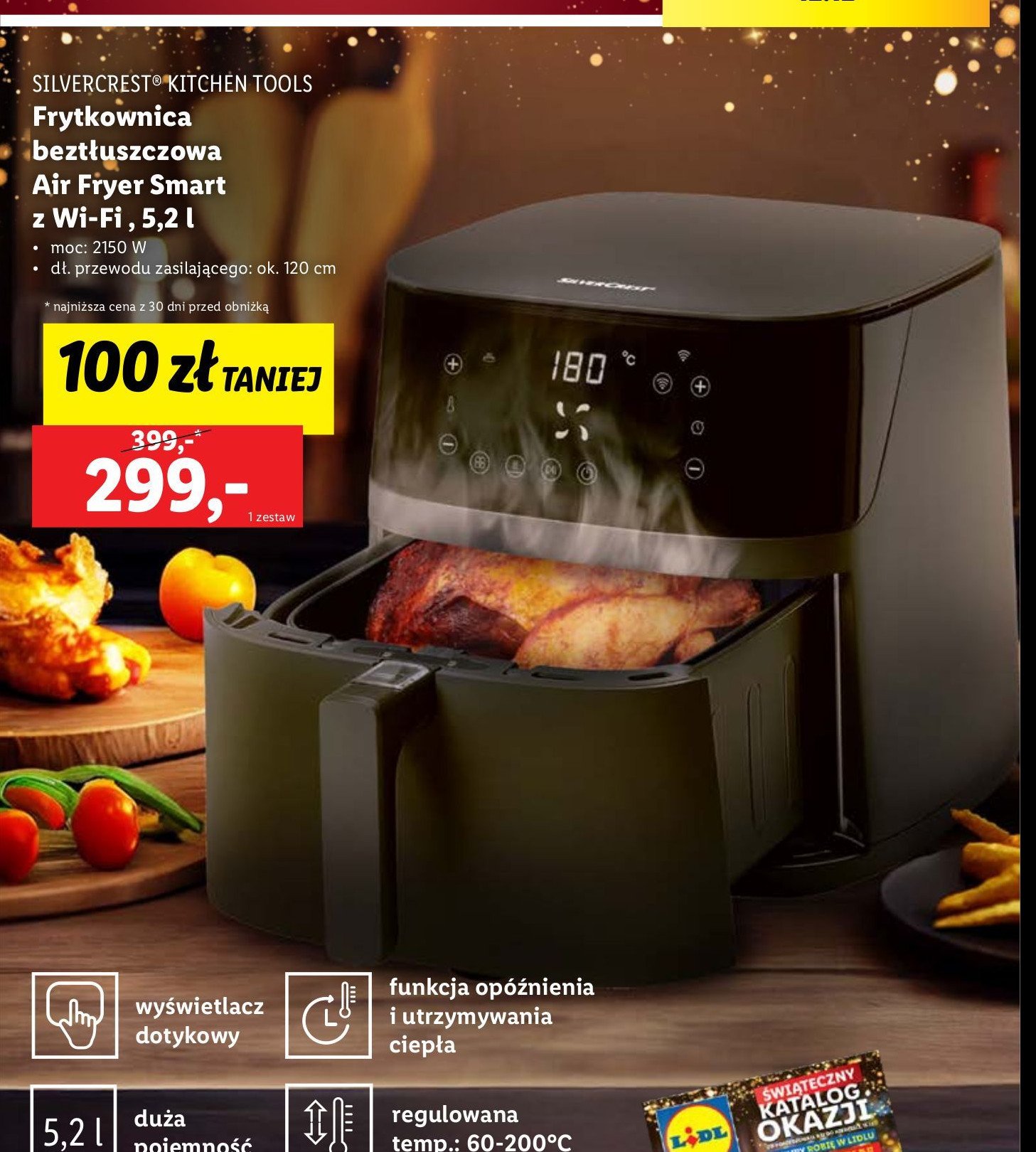 Frytkownica beztłuszczowa air fryer smart 5.2 l Silvercrest promocja