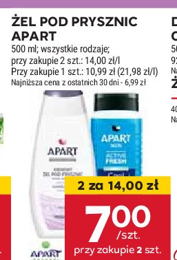 Żel pod prysznic active fresh cool Apart natural men promocja