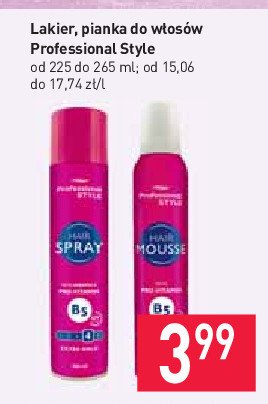 Pianka do włosów extra hold with pro-vitamin b5 Professional style promocja