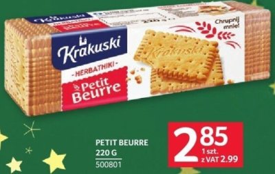 Herbatniki Petit Beurre 220 g promocja w Selgros